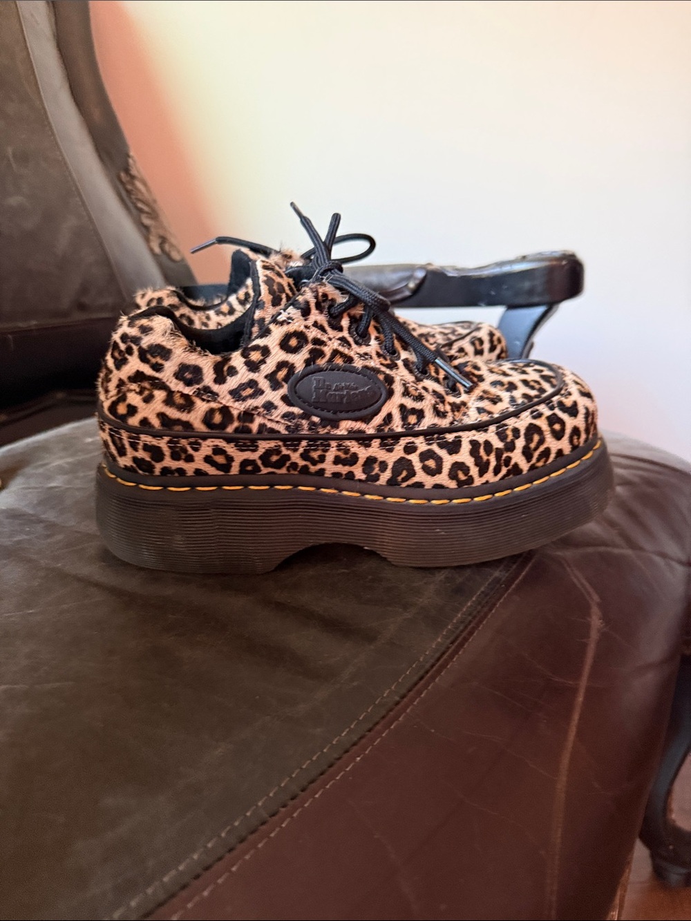 Dr. Martens Leopard Print Buzz - Black/Tan - Picture 2 of 4